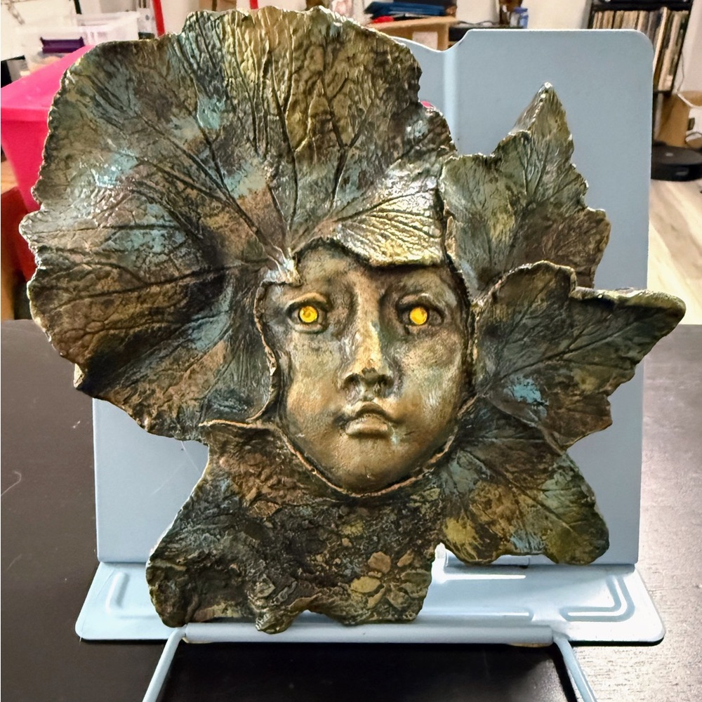Leaf Face Bronze Wall Art